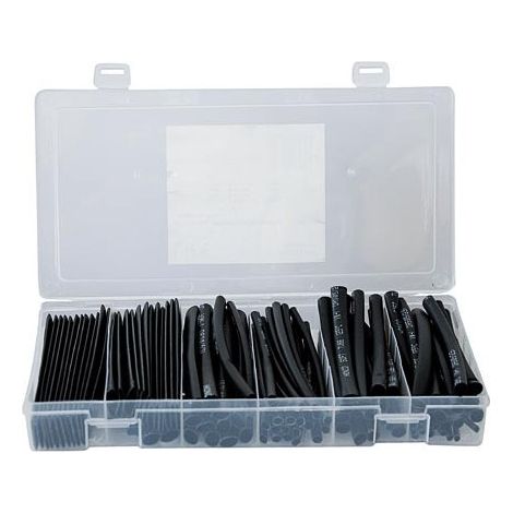 Schrumpfschlauch Set 100 Stück schwarz 10 cm, Durchmesser 1,5-13 mm