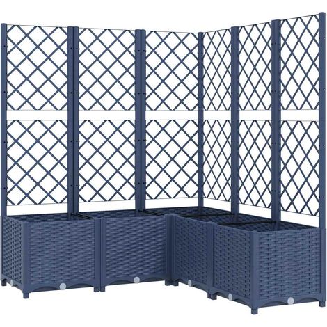 Fioriera da Giardino Graticcio Grigio Blu 120x120x136cm PP vidaXL