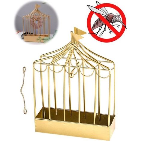 Mückenspiralenhalter - Vintage-Stil - Gold - 12,5x4x18cm - Insektenschutz - Langlebig