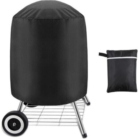 Lot de 1, housse pour grill à charbon, housse imperméable pour grill extérieur, grill rond, noir, (70 x 70 cm) (1/5)