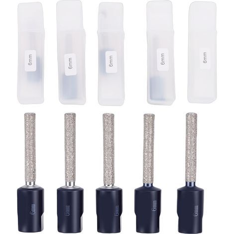 5 pièces diamant forets à sec 6mm M10 tige haute dureté brasé foret pour céramique granit marbre carrelage (1/5)