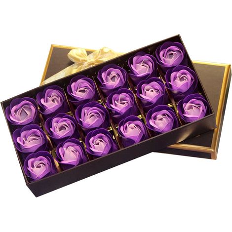 Rose Artificielle - Boîte Cadeau - 18 Pièces - Dimensions 23 x 12 x 5 cm - Pour Fête des Mères, Noël, Anniversaire, Déclaration d'Amour (1/4)