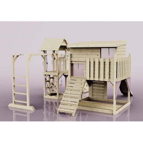 Polarplay Spielturm Bene aus Holz in RosaKinderschaukel (1/4)