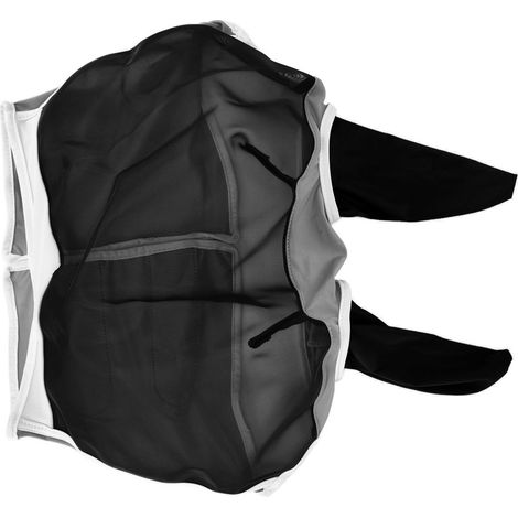Masque de cheval respirant, universel, ajustable, élastique, anti-moustiques et mouches, noir, taille L (80 x 114 x 45 cm / 31,5 x 44,9 x 17,7 pouces) (1/5)