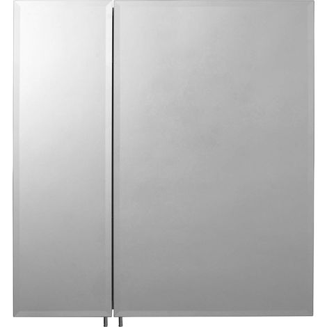 Croydex Large Double Door Bathroom Cabinet, Hang 'n' Lock™ , 66 x 61cm - Newton (1/5)