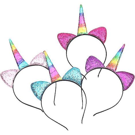 Lot de 4 serre-têtes licorne pour décorations d'Halloween