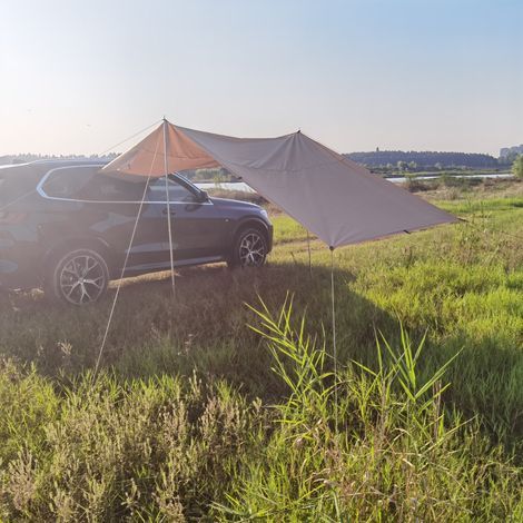 Voile d'ombrage Auvent latéral de voiture étanche 3 x 2 m kaki pour camping - RWVoile d'ombrage