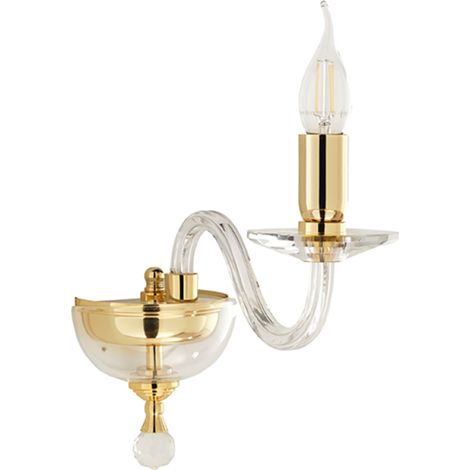 Applique PAGANINI a 1 Luce in vetro lavorato a mano 12 cm Oro (1/2)