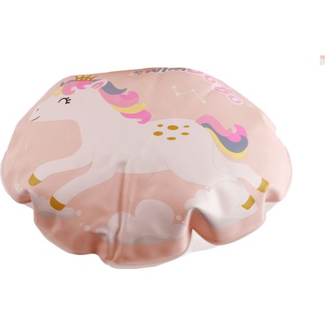 Bouée gonflable pour bébé, motif petit cheval rose, cercle de natation (diamètre intérieur 16 cm / 6,3 pouces). (1/5)