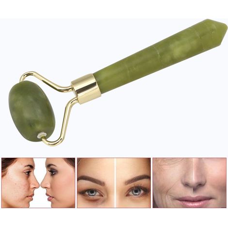 Rouleau de Massage Facial en Jade, Anti-Âge et Lissant pour une Peau Ferme et Jeune (1/5)