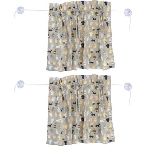 Lot de 2 rideaux pare-soleil simples et réglables pour vitres latérales de voiture, avec ventouses (Type 7). (1/5)