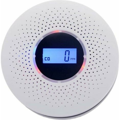 Détecteur Fumée Monoxyde De Carbone - 2 En 1 - Écran LCD - Alimentation Piles AA - 0 À 999 PPM - 2 Pièces (1/4)