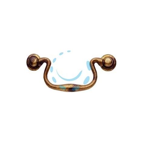 MANIGLIE PER MOBILI SNODATE MOD.03019 IN OTTONE ANTICATO - mm.86x40h. - interfori mm.64