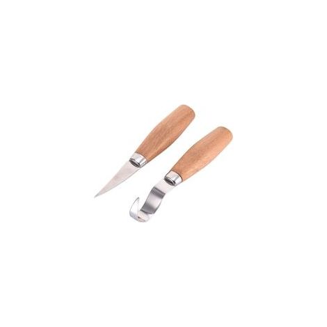 Set di 2 coltelli per intaglio del legno, strumento per intaglio in acciaio inossidabile, set di attrezzi fai da te - Crezuo