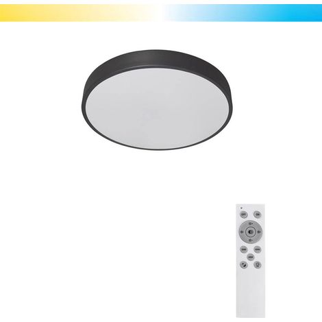 Plafonnier LED 60cm 60W dimmable noir Tesia Rabalux (1/5)