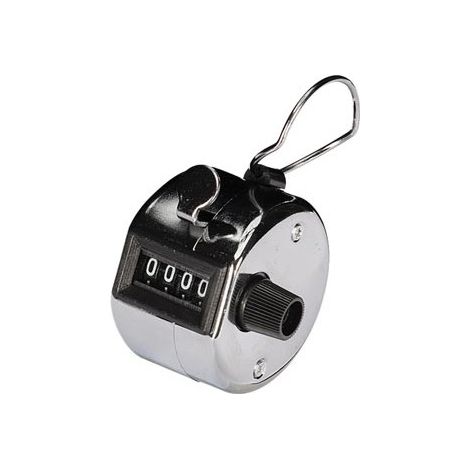Velleman – Compteur manuel 0-9999 – Métal poli – Réinitialisation manuelle – Pour comptage marchandises et visiteurs