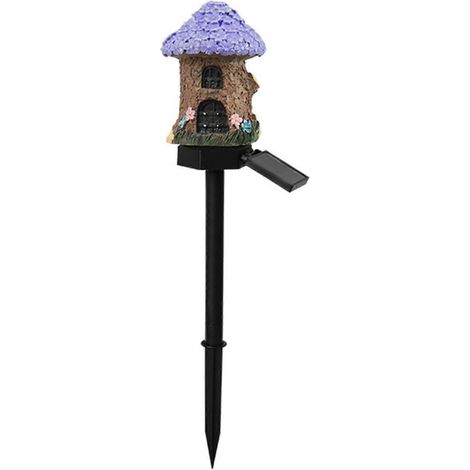 Lampe solaire de jardin champignon décoration de cour statue LED en résine à allumage automatique (1/5)