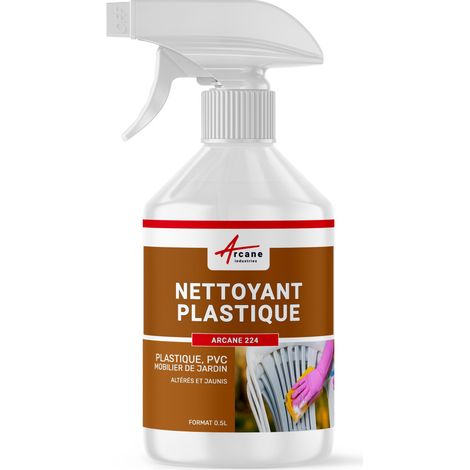 Arcane Industries – Rénovateur plastique et PVC 0.5L – Nettoyant pour huisseries, mobilier de jardin et accessoires extérieurs – pH neutre, redonne lustre
