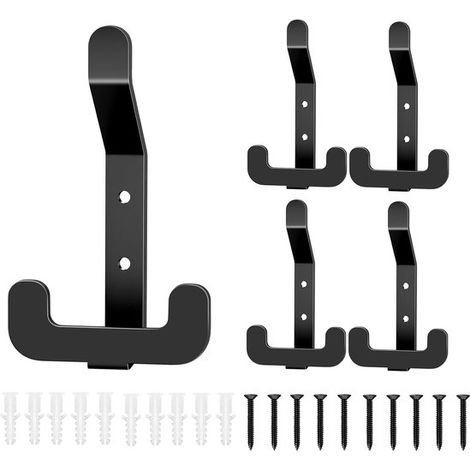 Wandgarderobe aus Edelstahl – 5 Haken – schwarz – geeignet für Schlafzimmer, Badezimmer und Küche (1/5)