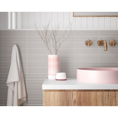 Carrelage mural faïence effet relief RYTHM 20x5cm 20x5cm Waffle Grey - Mat - boîte de 0.38 m2 20 x 5 cm Waffle Grey - Mat - boîte de 0.42 m2