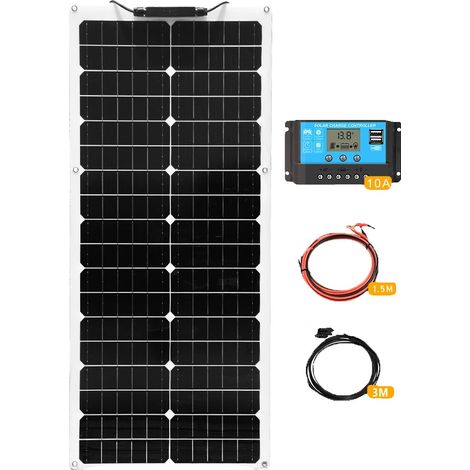 Panneau Solaire Flexible, Silicium Monocristallin, Haute Efficacité, Installation Polyvalente, 12V 50W (1/2)