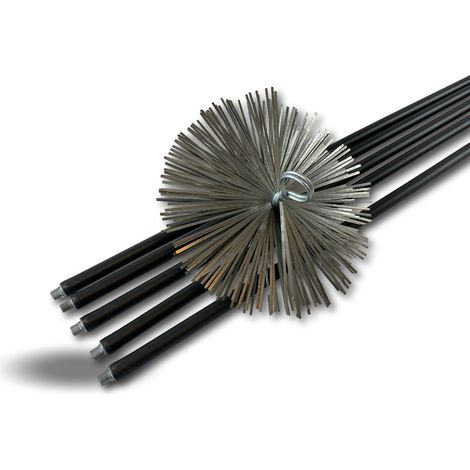 Kit ramonage classique conduit non gainé Hérisson acier 5 cannes de 1,4 m Ø 250 mm - Kit classique acier court (1/5)