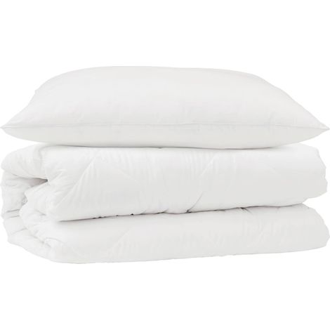 Ensemble de Duvet avec oreiller 2 pcs Blanc Microfibre (1/5)