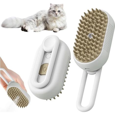 Cepillo eléctrico de vapor para perros y gatos: cuidado del pelaje, desenredado, masaje relajante, higiene del hogar, eliminación de nudos, relajación en casa. (1/4)