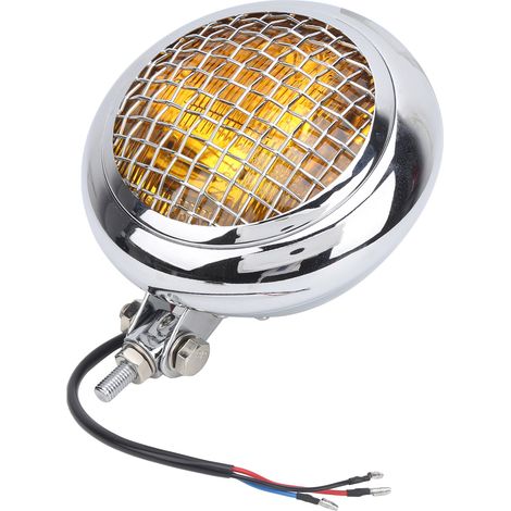 12V LED-Rundscheinwerfer für Motorräder im Retro-Stil, 60W Fern- und Abblendlicht, gelbes Licht, wasserdicht (1/5)