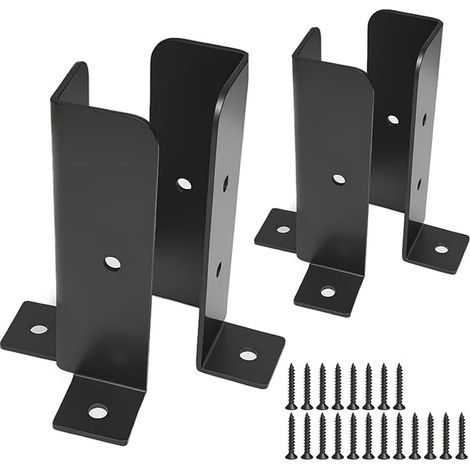 Support Poteau Bois, Manchon à Visser Noir (1/5)