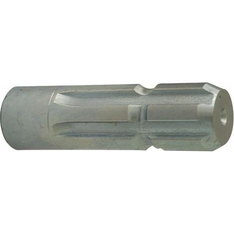 Arbre cannelé 1' 3/8 L 120 – Douille pour clé – Longueur 120mm – Profil 1'3/8 pour usage intensif