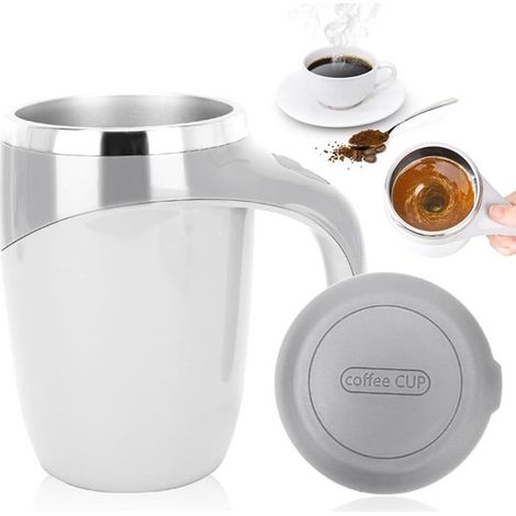 Selbstumrührender Edelstahlbecher – Magischer elektrischer Kaffeebecher 380 ml (weiß) (1/5)