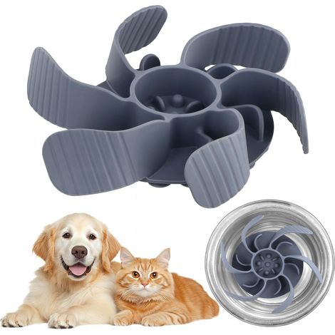 Silicone Slow Feeding Bowl for Dogs, Anti Glutton Insert for Bowl with 36 Suction Cups (1/5)