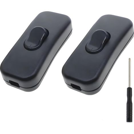 Lot de 2 interrupteurs intermédiaires à cordon 2-3 broches 6 A 230 V Interrupteur à bascule Interrupteur d'alimentation Interrupteur à câble (1/5)