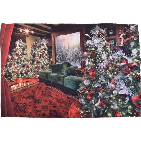 Tenture murale de Noël 200x150 cm - Décoration festive pour intérieur, scène de fête (1/5)