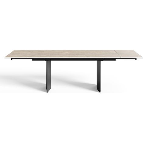 Table extensible 8-10 personnes en céramique beige (1/5)