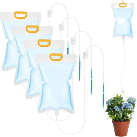 5 Pièces 3,5 L,Sac Darrosage Automatique,Système Dirrigation avec Interrupteur de Commande Réglable,Dispositifs Arrosage pour Plantes Intérieur Extérieur (1/5)
