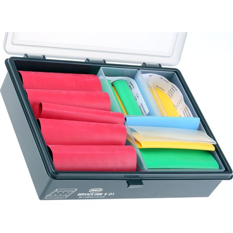 Kit de gaine de câble RS PRO Bleu, rouge, blanc, jaune Longueurs assorties Polyoléfine, rétreint: 2:1, 3:1 12.7 mm, ( Prix pour 1 Kit )