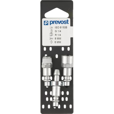 Embouts ISO B G 1/4 - R 1/4 pour Tuyau 8mm Prevost