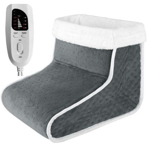 Chauffe Pied Electrique. Chauffe Pieds avec 10 Niveaux de Température & 3 Minuteries. Chaufferette Pieds avec Chauffe-pieds 40-60℃ Réchauffement Rapide. Avable en Machine. Gris (1/5)