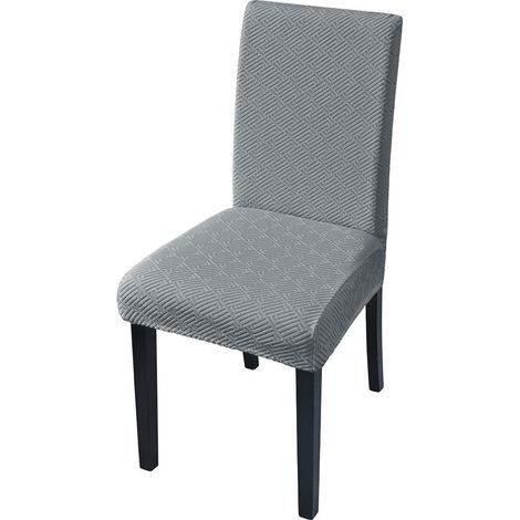 Housse Chaise Salle À Manger Moderne Élastique 4pcs Grise (1/4)