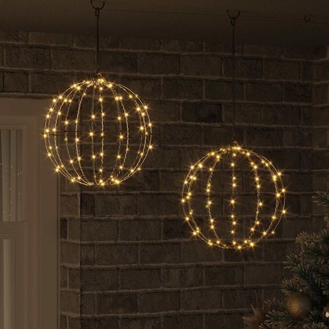 Ball mit 192 LEDs 2 pcs Warmweiß 30 x 30 x 32 cm Metall