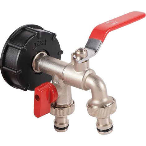 Adaptateur IBC, adaptateur de réservoir S60X6 IBC, robinet de jardin à vanne à bille IBC 1/2 ", adaptateur de robinet de tuyau d'arrosage (1/5)