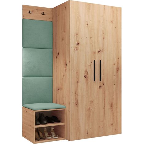 Conjunto para recibidor Nitos IV, Manila 11, 191x122x50cm, Aglomerado laminado, Tapiz, Colocada, Montada en la pared