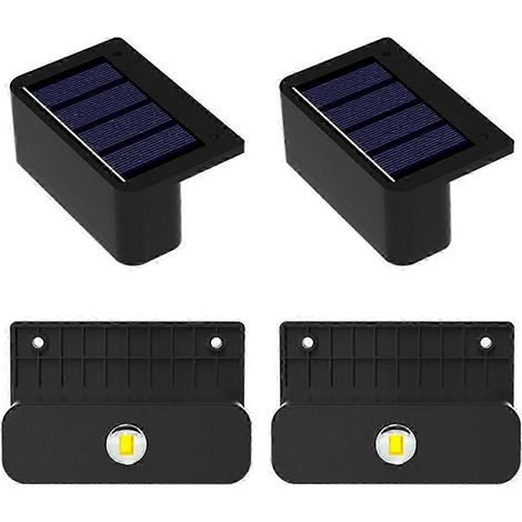 Lot de 4 lampes solaires murales LED pour escalier, clôture, porche, marches, jardin, lumière chaude (1/5)