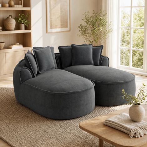 sofá cama modular chenille gris OKMYHOME (1/5)