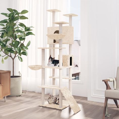 Rascador para gatos con postes de sisal crema 191 cm vidaXL (1/5)
