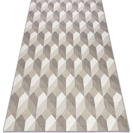 Teppich FLAT 48624/686 SISAL - 3D-Würfel beige 160x230 cm