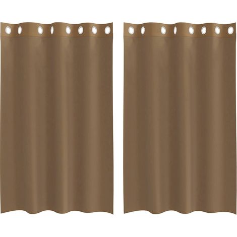 Maison Exclusive - Voile Vorhänge mit Ösen 2 Stk. Hellbraun