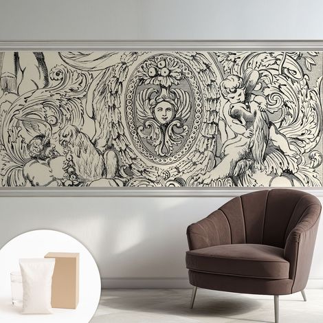Papier peint intissé mural avec imprimé pour décoration pour salon pour chambre à coucher pour entrée Richesse des ornements 250x104 cm (1/5)